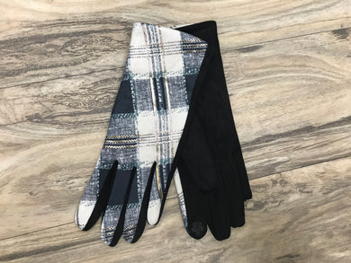 Plaid Gloves With Finger Pad