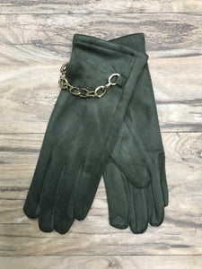 Chain Detail Gloves With Finger Pad