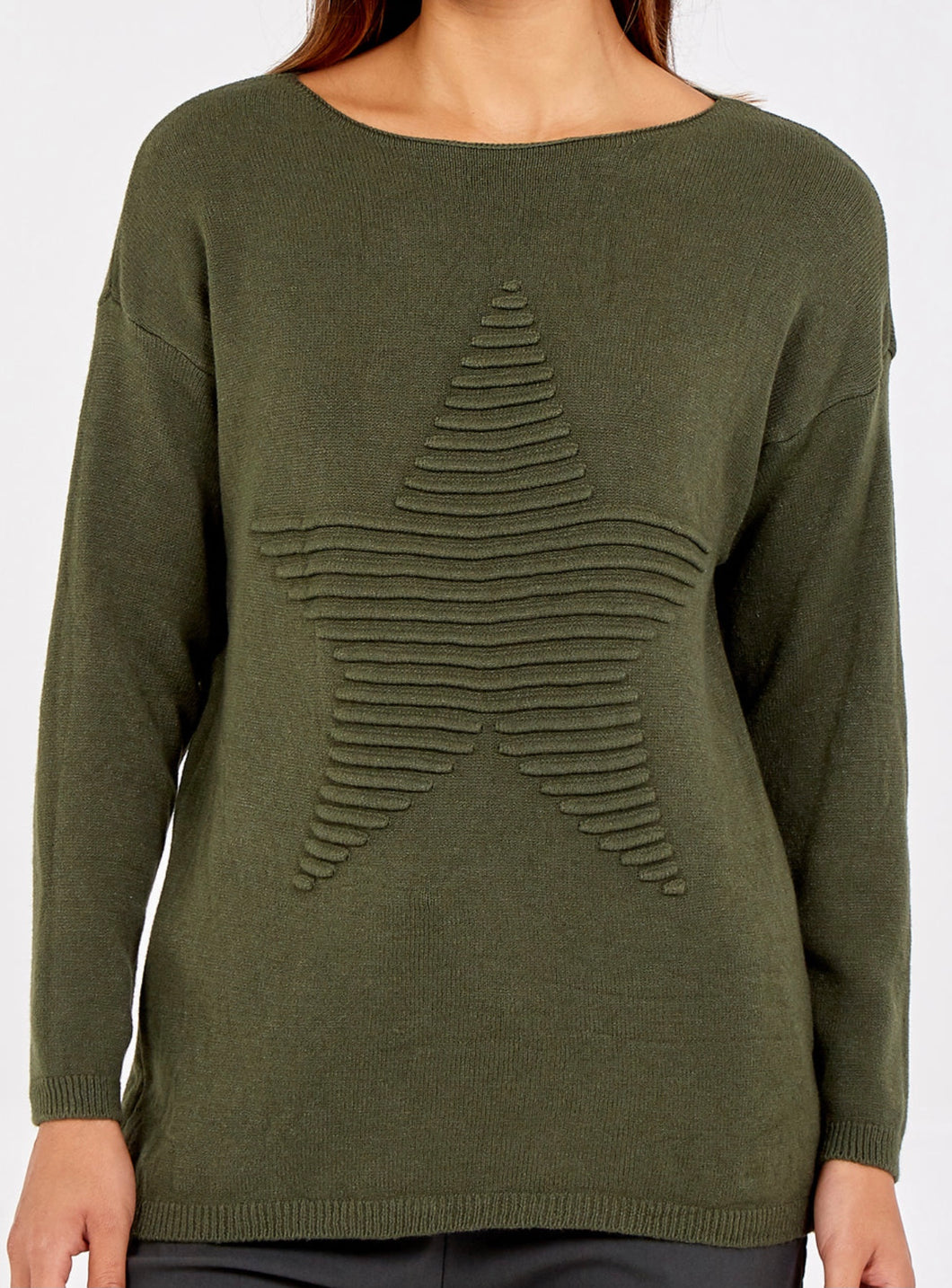 Regular Ribbed Star Jumper