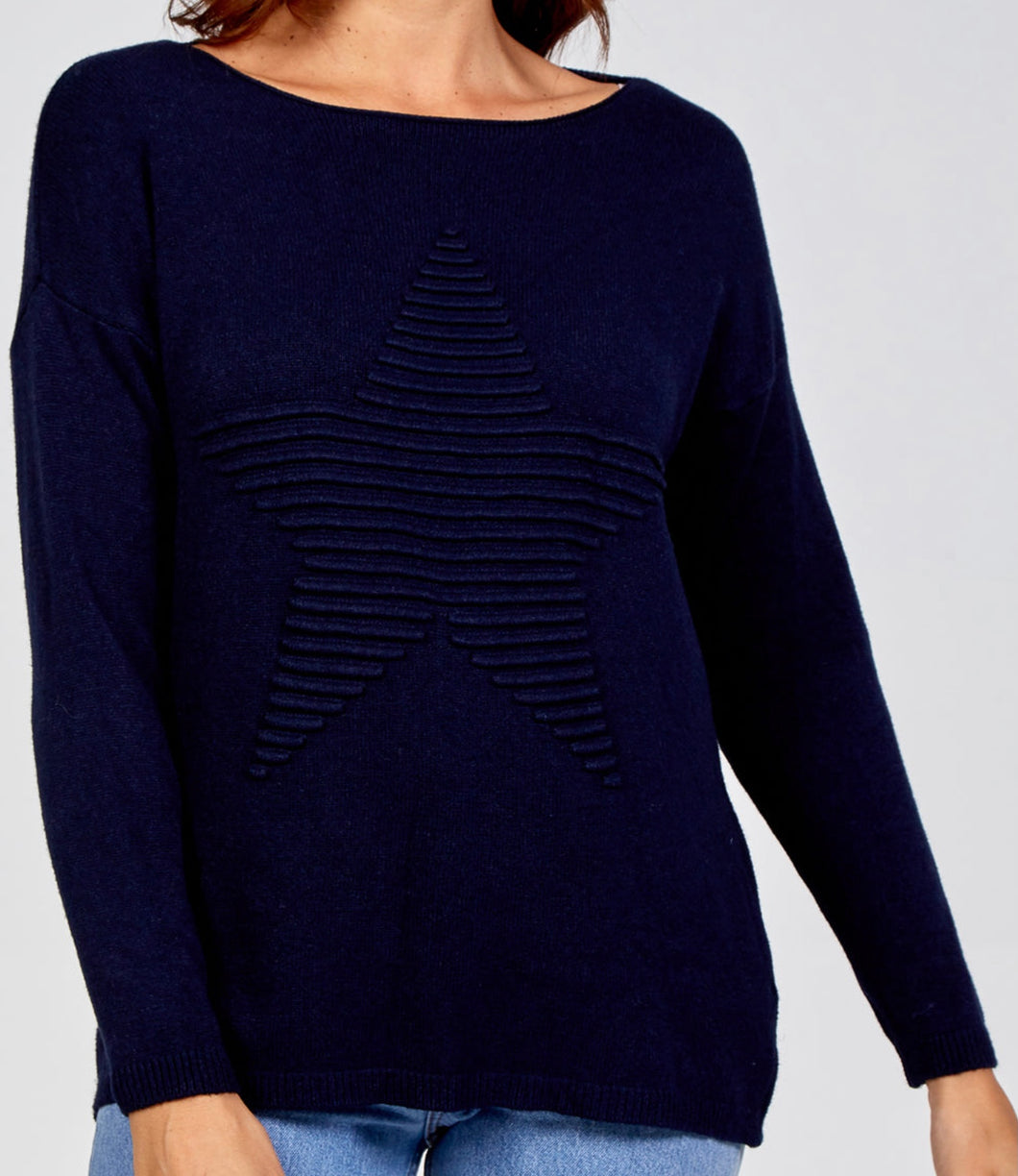 Regular Ribbed Star Jumper