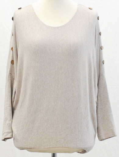 Jumper With Button Detail On Shoulder