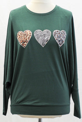 Batwing Top With Heart Detail