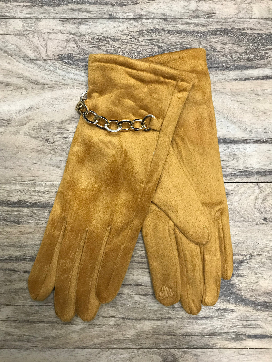 Chain Detail Gloves With Finger Pad