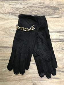 Chain Detail Gloves With Finger Pad