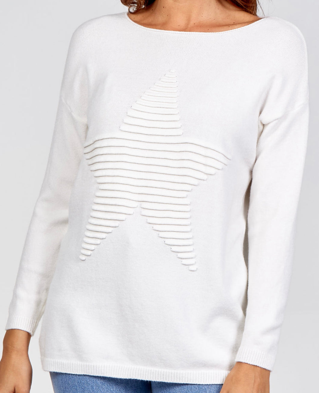 Regular Ribbed Star Jumper