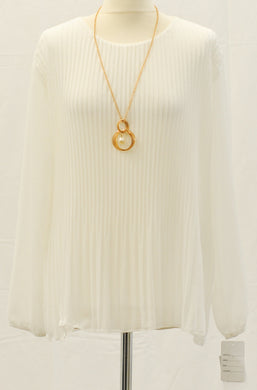 Pleated Lined Top  With Necklace
