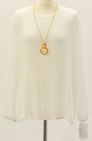 Pleated Lined Top  With Necklace